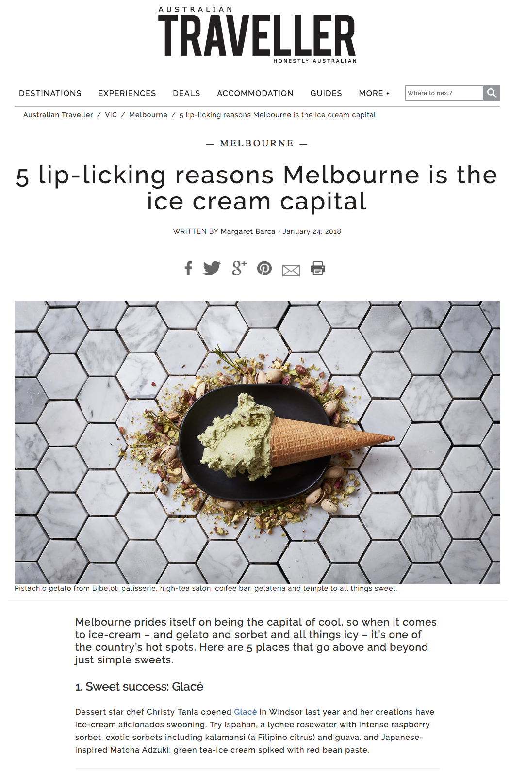 ice cream, gelato, cool, Australian Traveller magazine